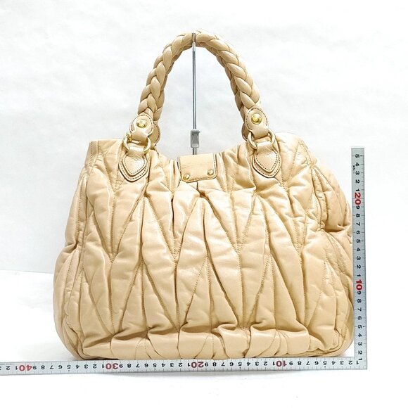 Miu Miu Hand Bag Beige Leather mon-525-091325 - Picture 2 of 9